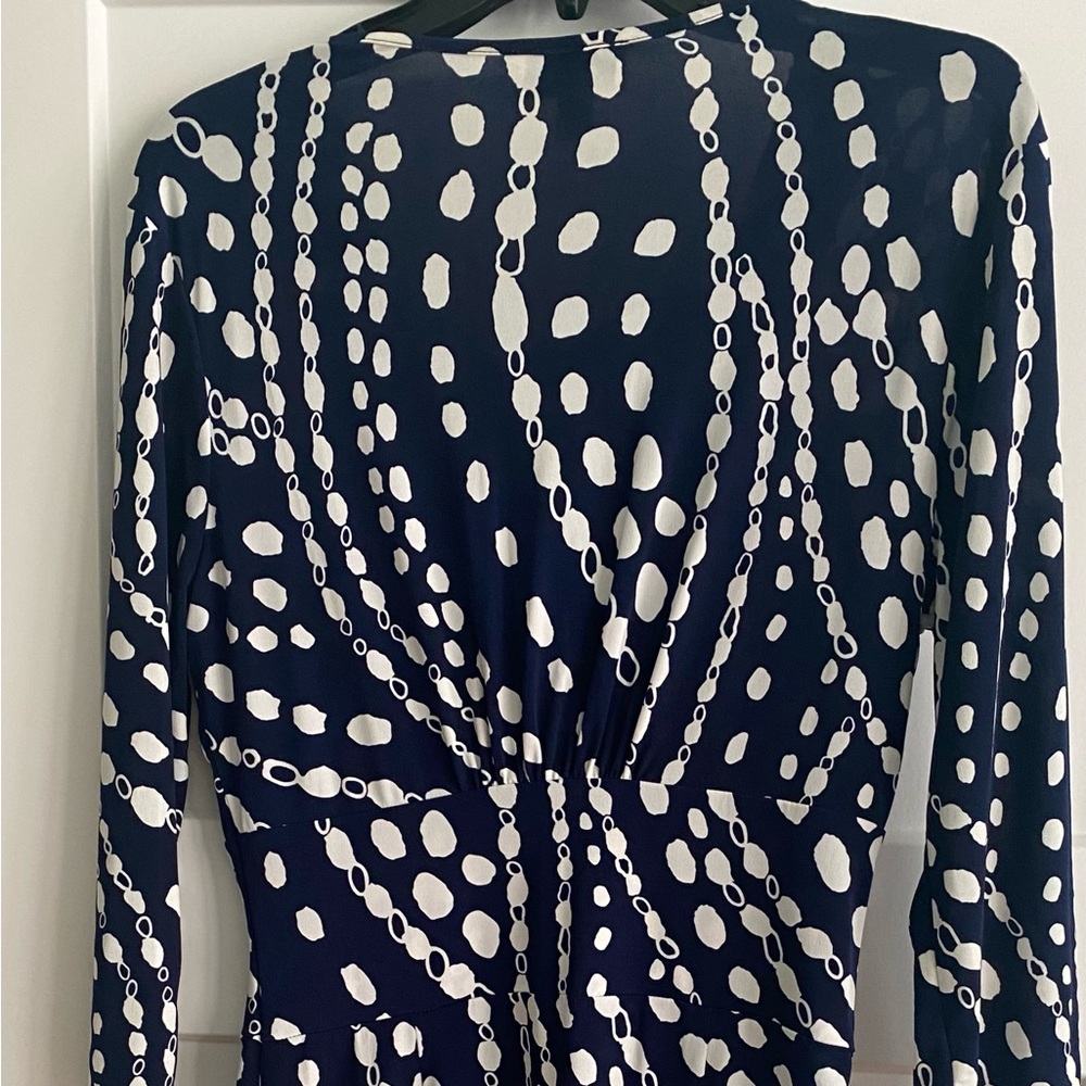 Talbots navy with white dots dress size 6